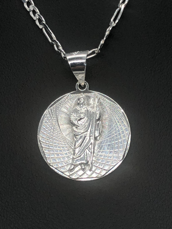 St Jude with 22" Necklace (.925 PURE SILVER)