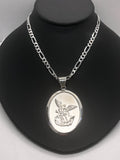 Large St Michael Archangel with 24" Necklace (.925 PURE SILVER)