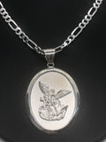 Large St Michael Archangel with 24" Necklace (.925 PURE SILVER)