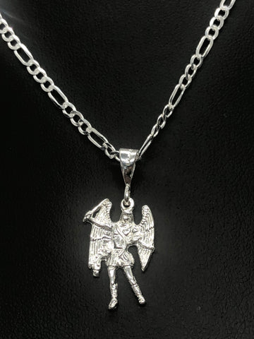St Michael Archangel with 22" Necklace (.925 PURE SILVER)