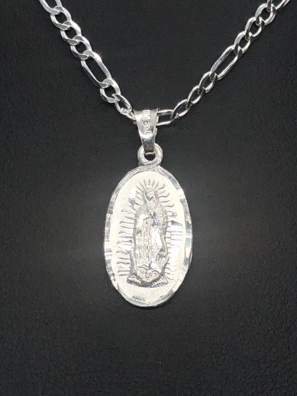 Our Lady of Guadalupe and St Jude with 22" Necklace (.925 PURE SILVER)