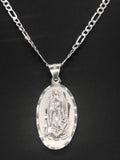 Our Lady of Guadalupe and St Jude with 22" Necklace (.925 PURE SILVER)