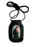 St Jude, Guadalupe and Malverde Scapular Leather Necklace
