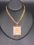 Jesus Malverde with 26" Necklace (24K Gold Filled)