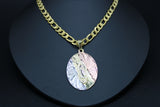 Our Lady of Guadalupe with 26"Necklace (24K Gold Plated - Three Tone)
