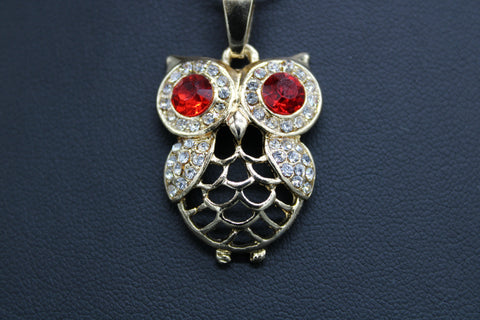 Owl with 22"Necklace (24K Gold Plated)