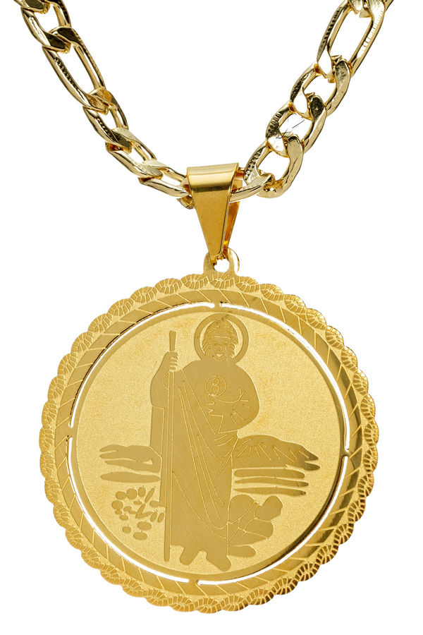 Our Lady of Guadalupe and St Jude with 26" Necklace (24K Gold Filled)
