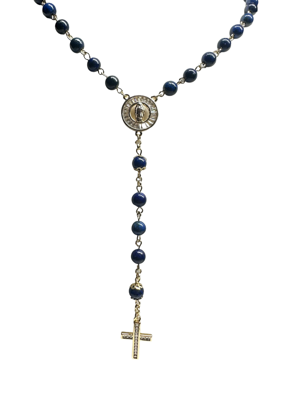 Our Lady of Guadalupe Rosary Necklace - Blue – Rosarios Y Mas