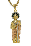 St Jude Pendant with 26" Necklace (24K Gold Plated)
