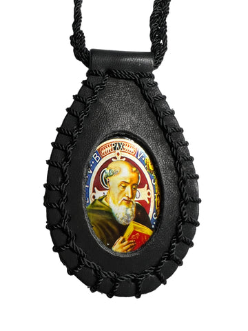 St Benedict Leather Scapular Necklace