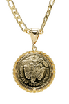 50 Pesos and Mexican Eagle Centenario with 26" Necklace (24K Gold Plated)