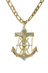 Jesus Christ Anchor with 26" Necklace (24K Gold Plated)