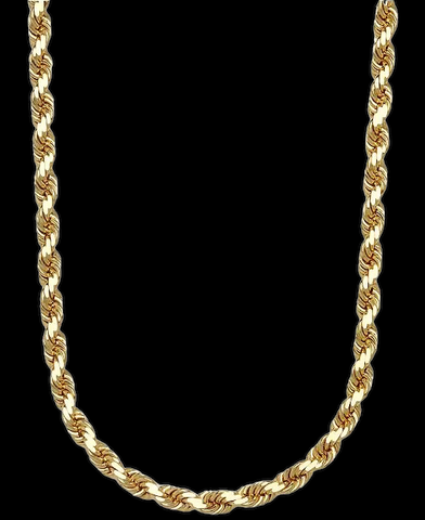 14K Gold 24" Rope Chain Necklace