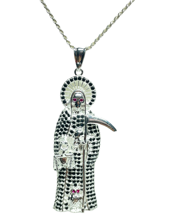 Black Santa Muerte (925 Sterling Silver)
