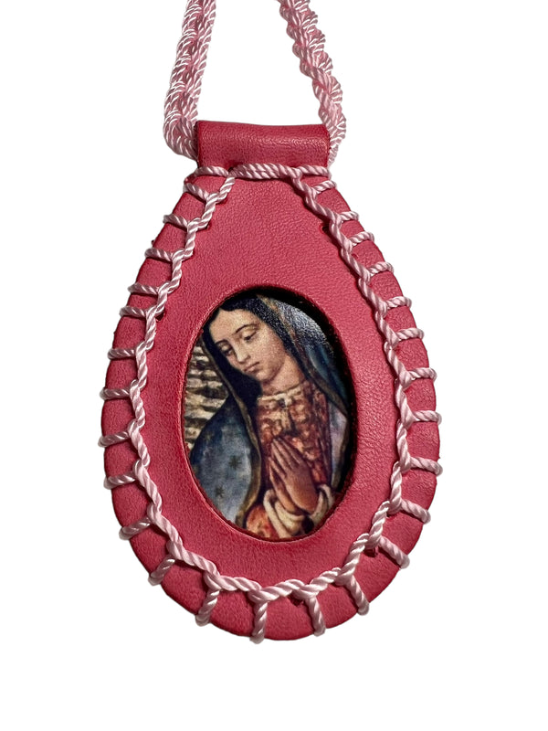 Our Lady of Guadalupe Leather Scapular Necklace