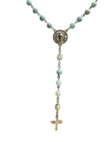 Our Lady of Guadalupe Rosary Necklace - Light Green