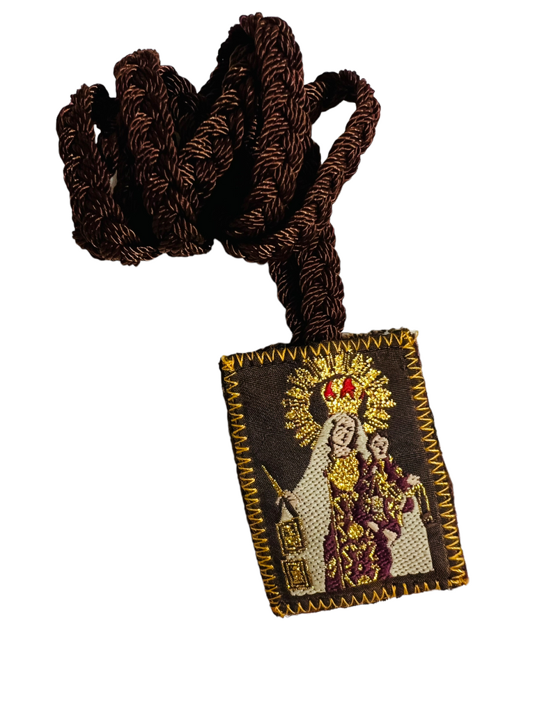 Virgen del Carmen Rope Scapular Necklace – Rosarios Y Mas