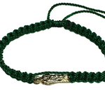 Green St Jude Knotted Rope Hand Made Bracelet