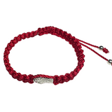 Red St Jude Knotted Rope Hand Made Bracelet