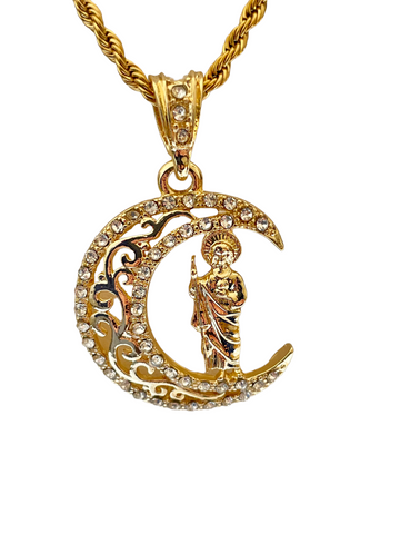 St Jude Moon Necklace (24K Gold Filled)