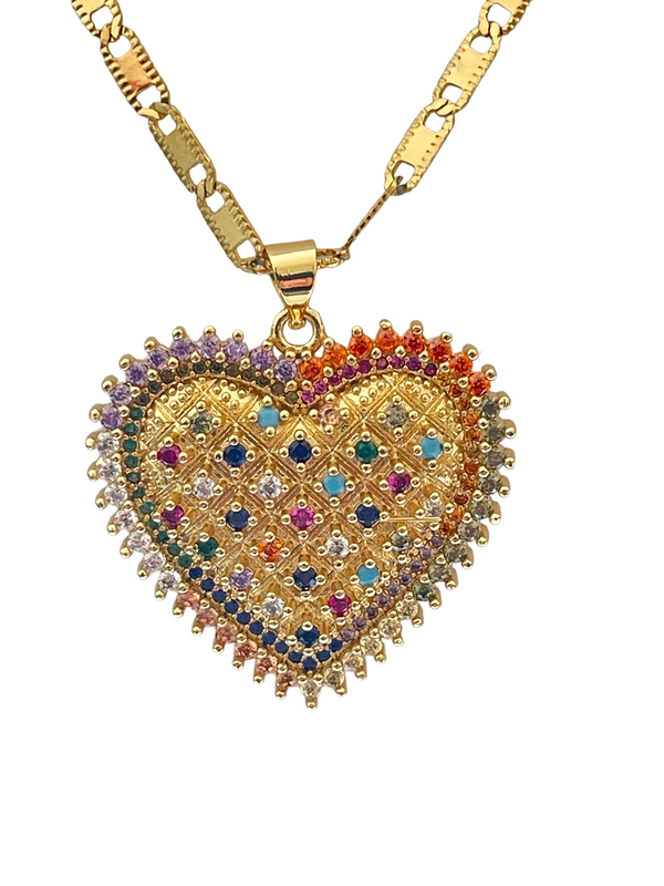 Color Heart Necklace (24K Gold Filled)