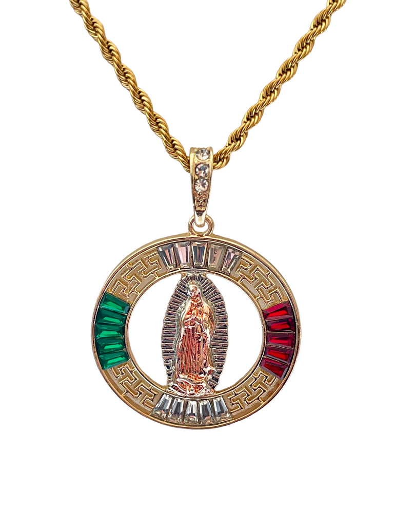 Our Lady of Guadalupe Necklace 24K Gold Filled Rosarios Y Mas
