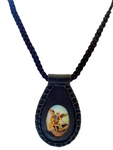 St Michael Leather Scapular Necklace