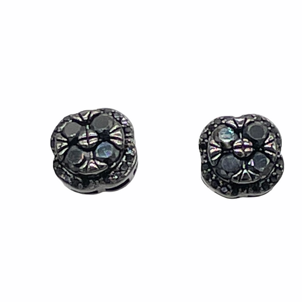 Black Stud Earrings (Stainless Steel)