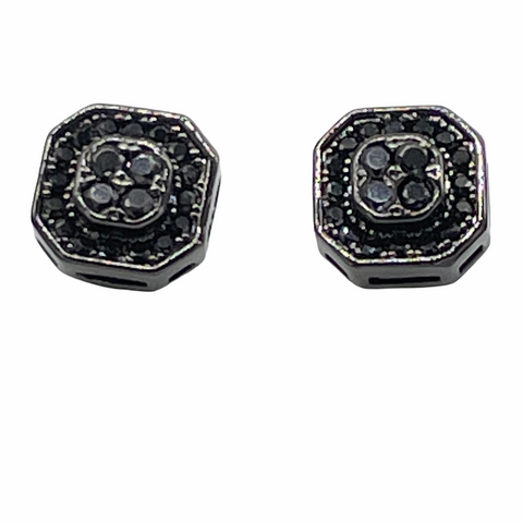Black Stud Earrings (Stainless Steel)