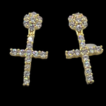 Cross Earrings (14K Gold Finish)