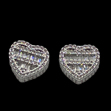 Heart Earrings (14K White Gold Finish)