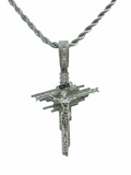 Crucifix Cross (14K White Gold Finish)
