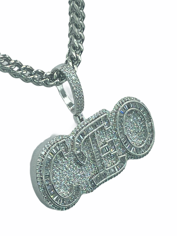 CEO Necklace (14K White Gold Finish)