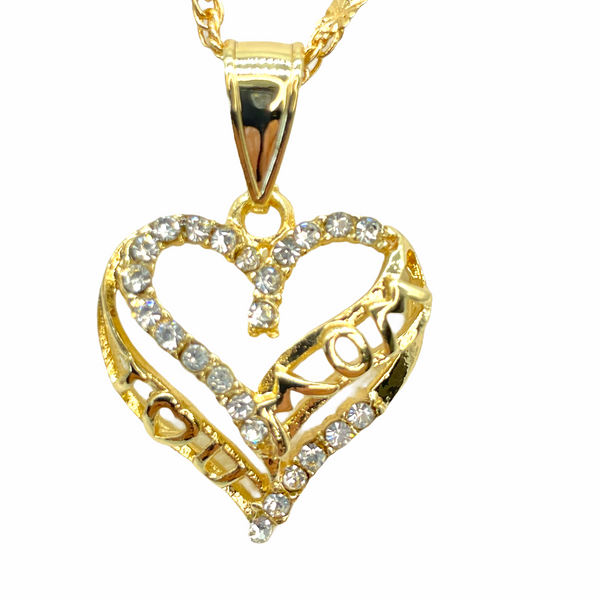 I Heart You Mom Heart (24K Gold Filled)