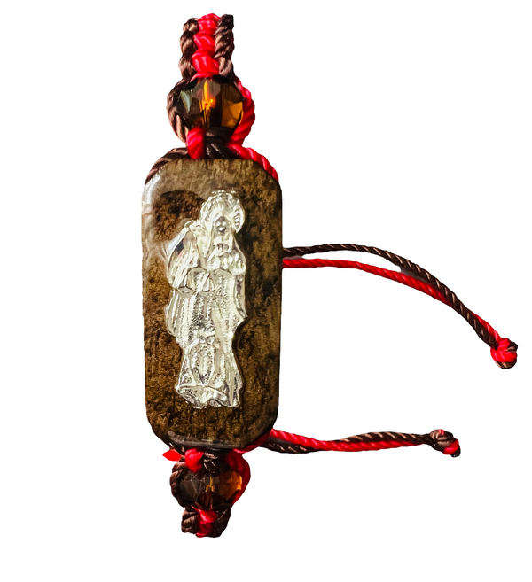 Santa Muerte Knotted Rope Bracelet