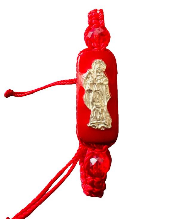 Santa Muerte Knotted Rope Bracelet