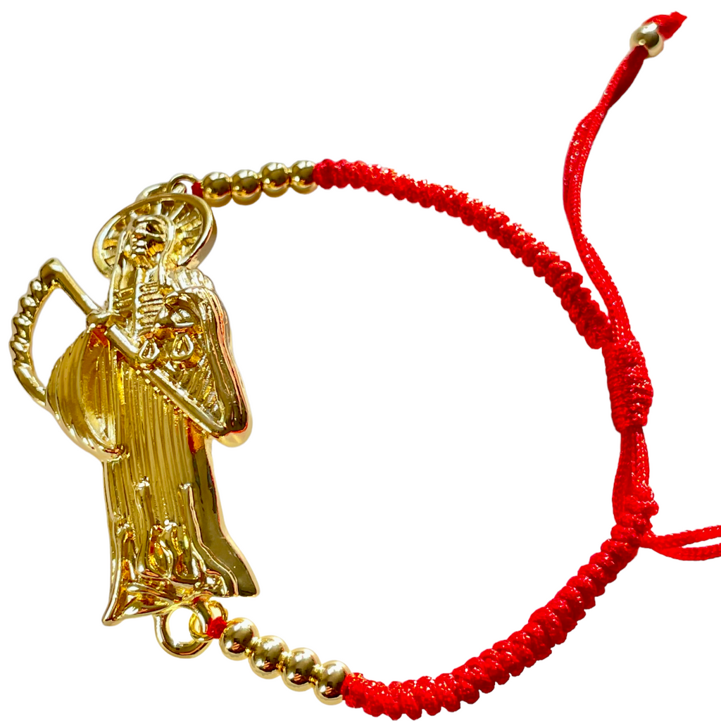 Santa muerte bracelet gold Clearance