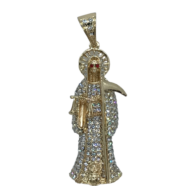 White Santa Muerte Pendant (24K Gold Filled)