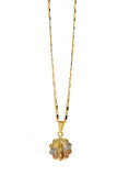 24K Gold Filled St Jude Three Tone Pendant with 24" Necklace