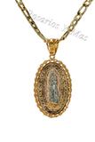 St Jude and Our Lady of Guadalupe Pendant with 26" Necklace (24K Gold Filled)