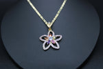 Colorful Star with 22"Necklace (24K Gold Plated)