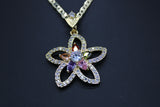 Colorful Star with 22"Necklace (24K Gold Plated)