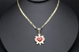 Turtle Heart with 22" Necklace (24K Gold Plated)