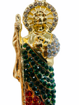 San Judas Pendant w/ Colored Rhinestones (24K Gold Filled)