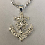 Anchor with 24" Necklace (.925 PURE SILVER)