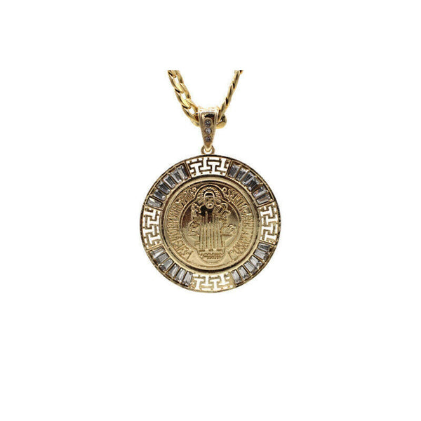 St Benedict Centenario Pendant with Necklace Gold Filled Chain Saint NEW